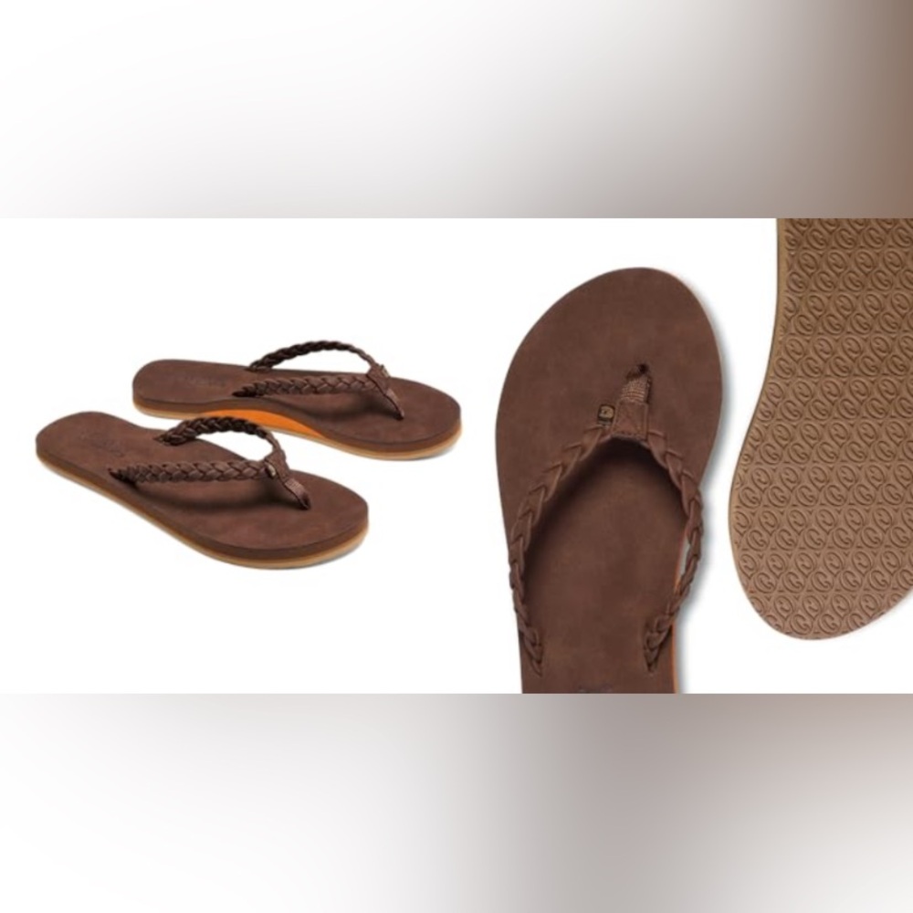 Bethany Women’s Pacifica Brown Braided Beach Sandals  Size 9 & Full Arch Support